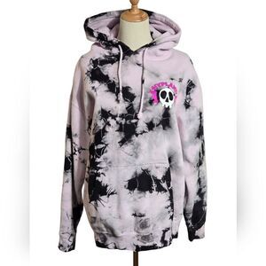Hypland X Huntet Pink Purple Black Graphic Tie Dye Anime Hoodie Sweatshirt